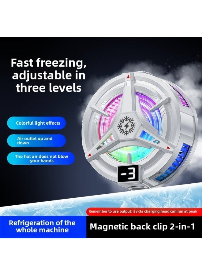 Mobile Phone Cooling Fan Game Battery Digital Display Refrigeration Magnetic Back Clip X76A Semiconductor-Color:SL20 Black Icing - Image 3